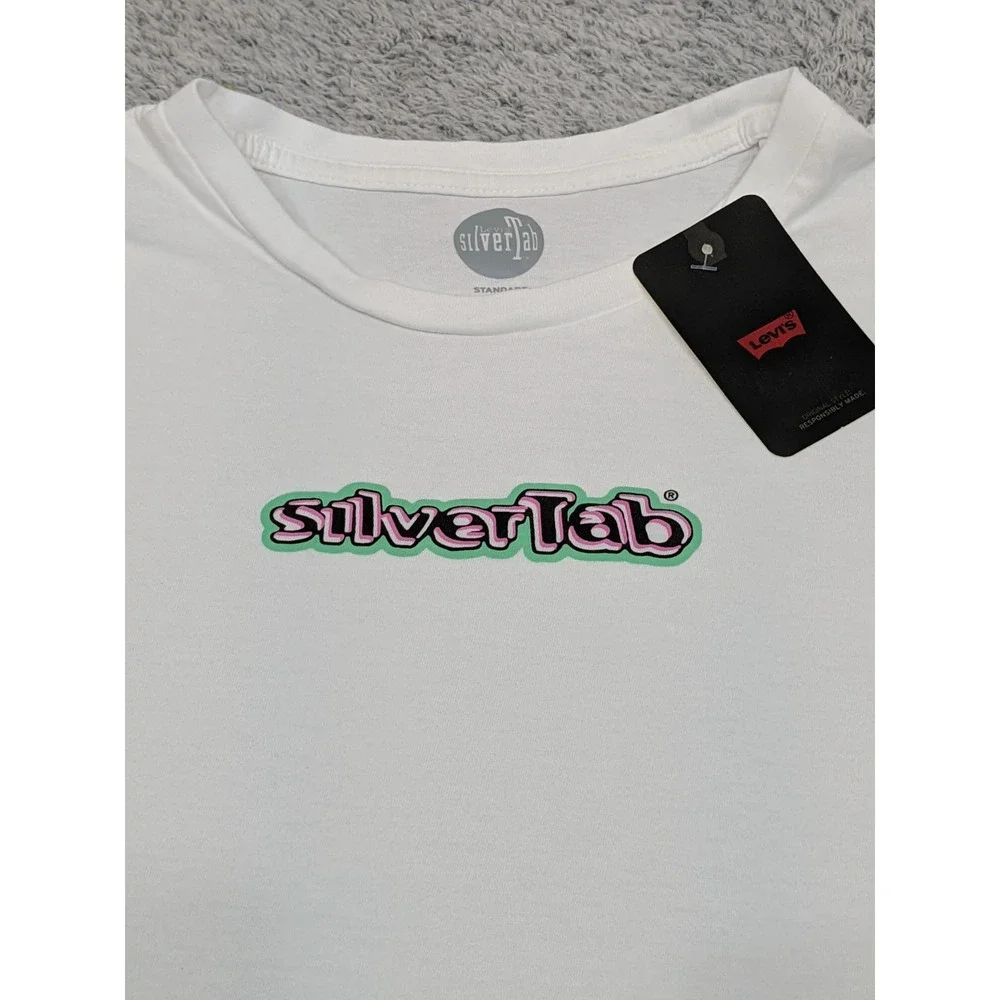 Levi's Silvertab Logo T-Shirt Men's Large‎ White NWT